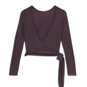 Purple Lululemon wrap long sleeve top